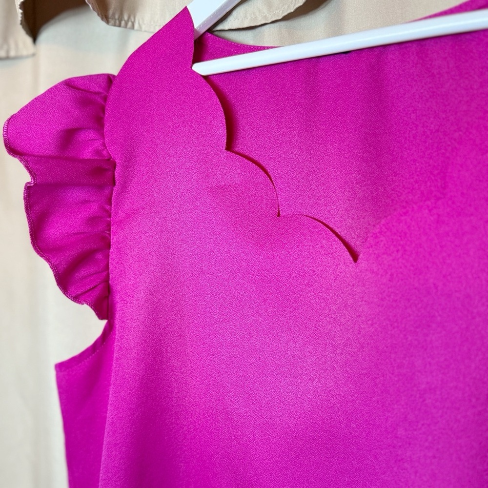 Vibrant Pink Scalloped Top